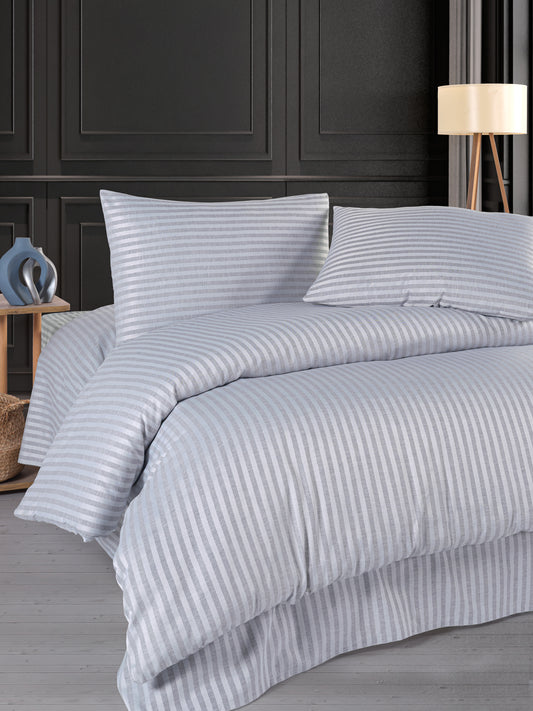 Pamuklu Saten Lastikli Çarşaflı Çift Kişilik Nevresim Takımı