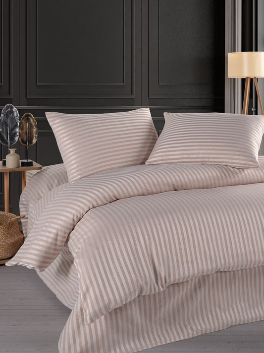 Pamuklu Saten Lastikli Çarşaflı Çift Kişilik Nevresim Takımı