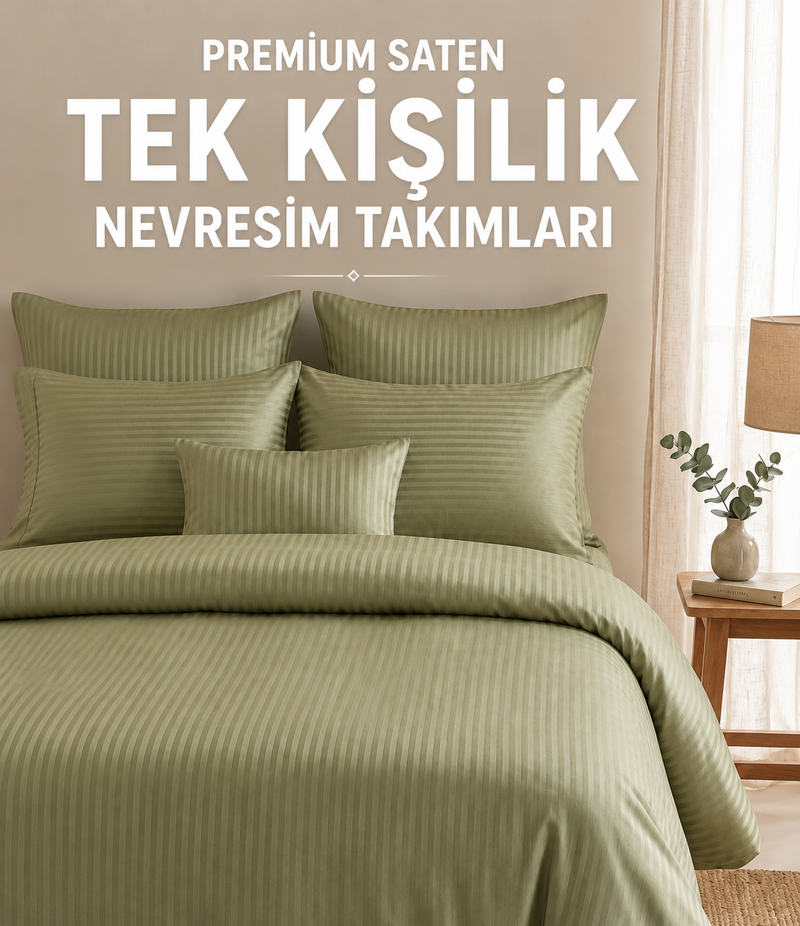 Premium Saten Tek Kişilik Nevresim Takımları