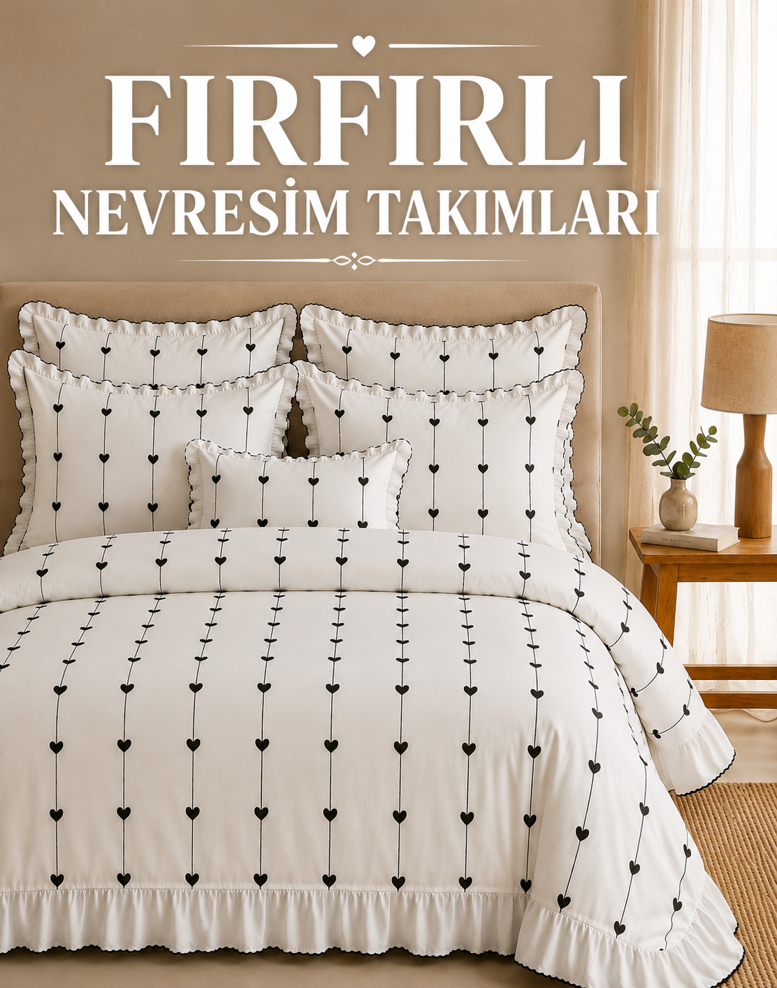 Fırfırlı Modern Çift Kişilik Nevresim Takımları