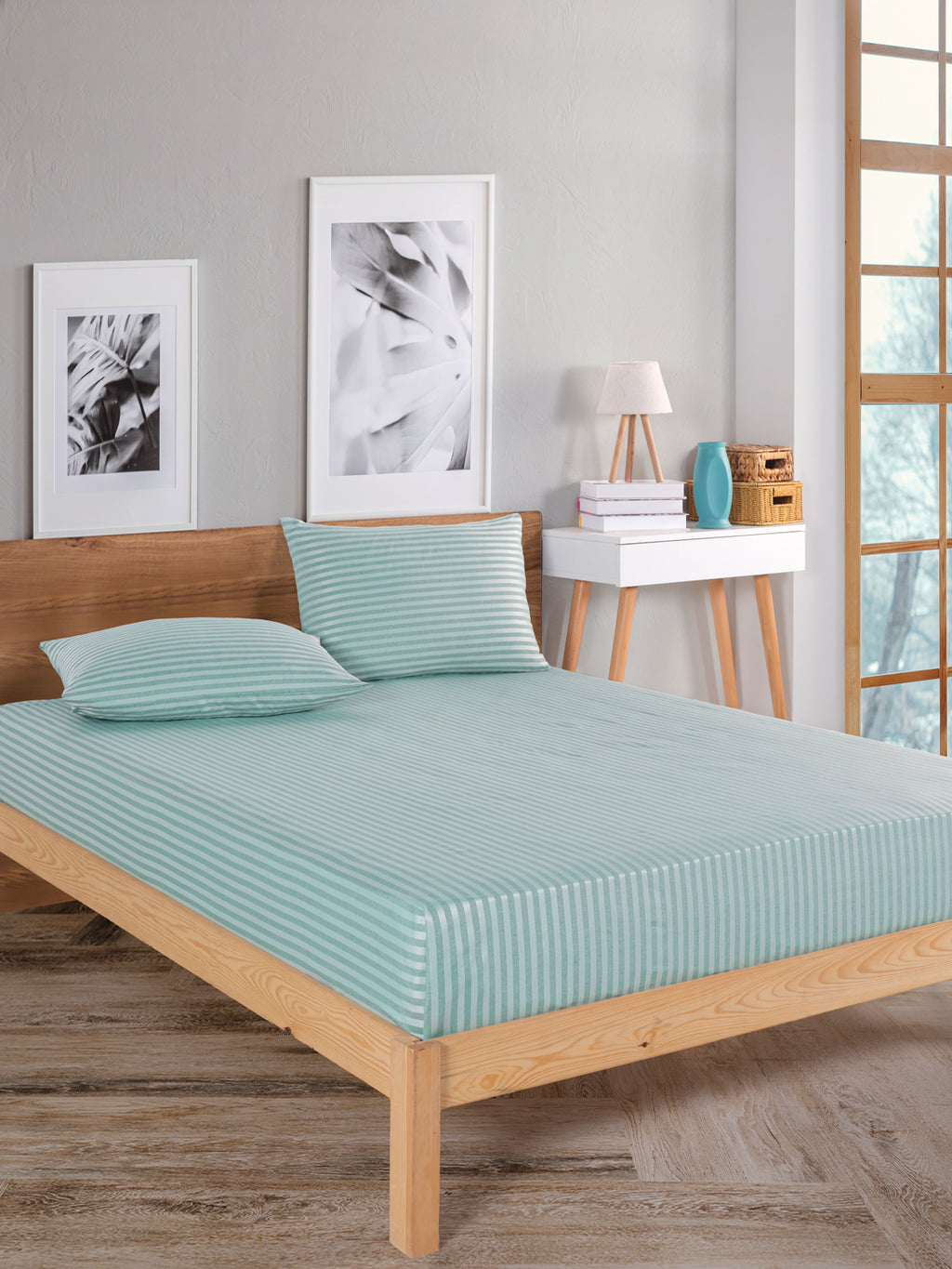 Saten Lastikli Çarşaflı Çift Kişilik Nevresim Takımı