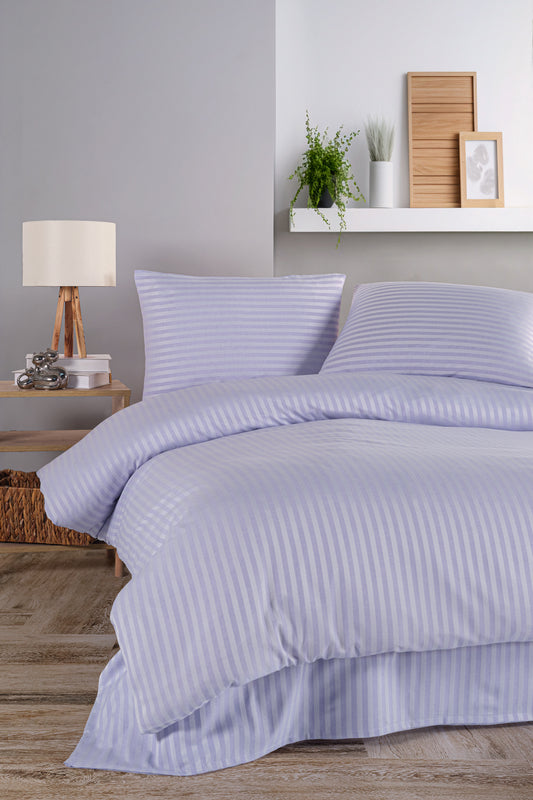 Pamuklu Saten Lastikli Çarşaflı Çift Kişilik Nevresim Takımı