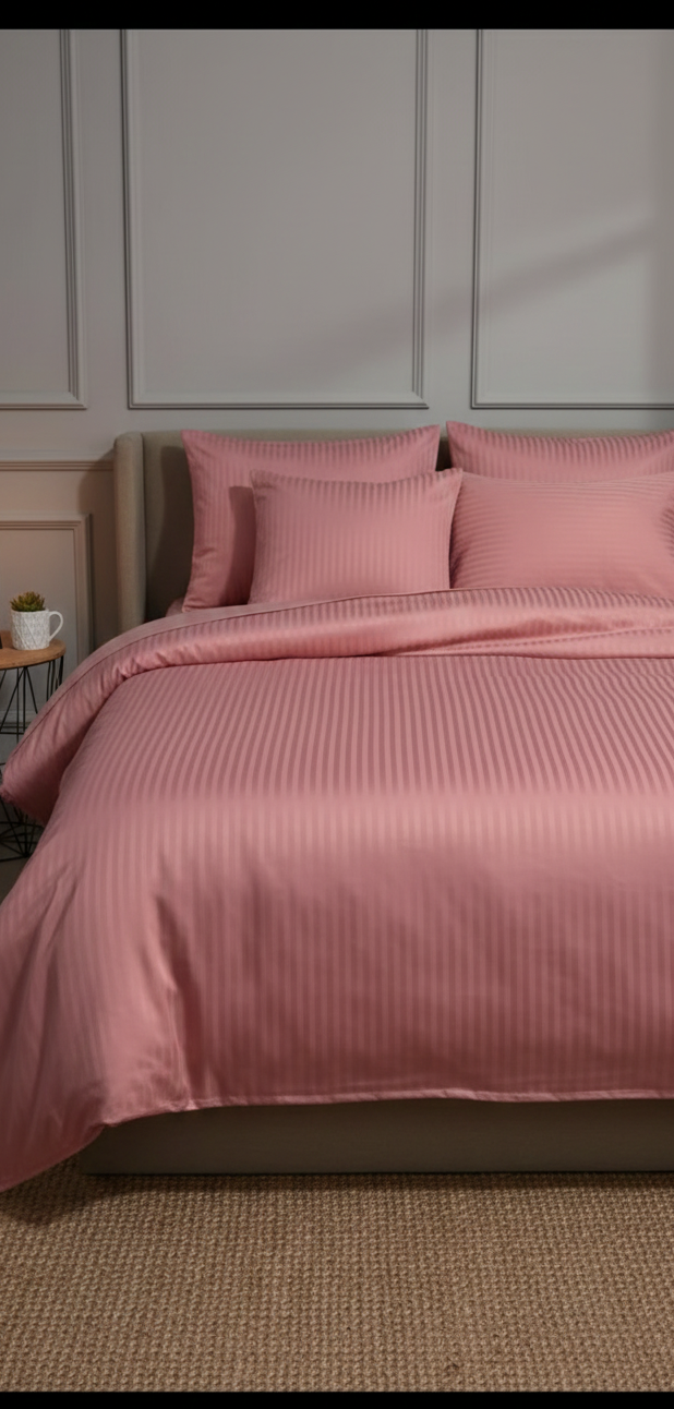 Özel Renk Saten Çift Kişilik Lastikli Çarşaflı Nevresim Takımı –  Yumuşak Dokulu