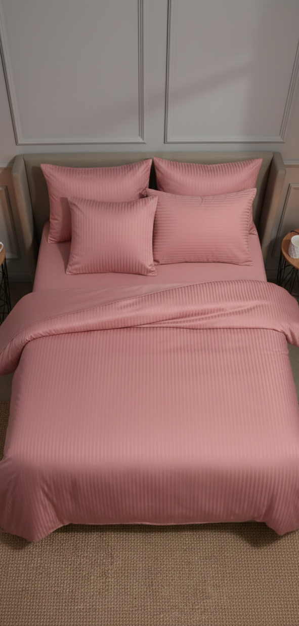 Özel Renk Saten Çift Kişilik Lastikli Çarşaflı Nevresim Takımı –  Yumuşak Dokulu