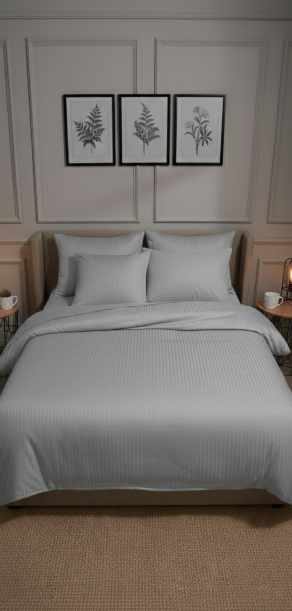 Özel Renk Saten Çift Kişilik Lastikli Çarşaflı Nevresim Takımı –  Yumuşak Dokulu