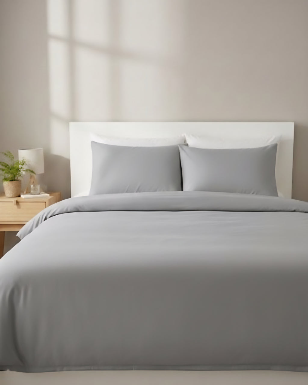 Düz Renk Tek Kişilik Lastikli Çarşaflı Nevresim Takımı