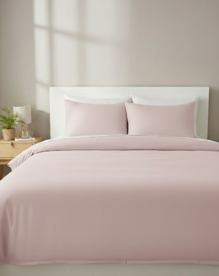 Düz Renk Tek Kişilik Lastikli Çarşaflı Nevresim Takımı