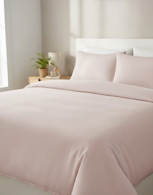 Düz Renk Lastikli Çarşaflı Çift Kişilik Nevresim Takımı