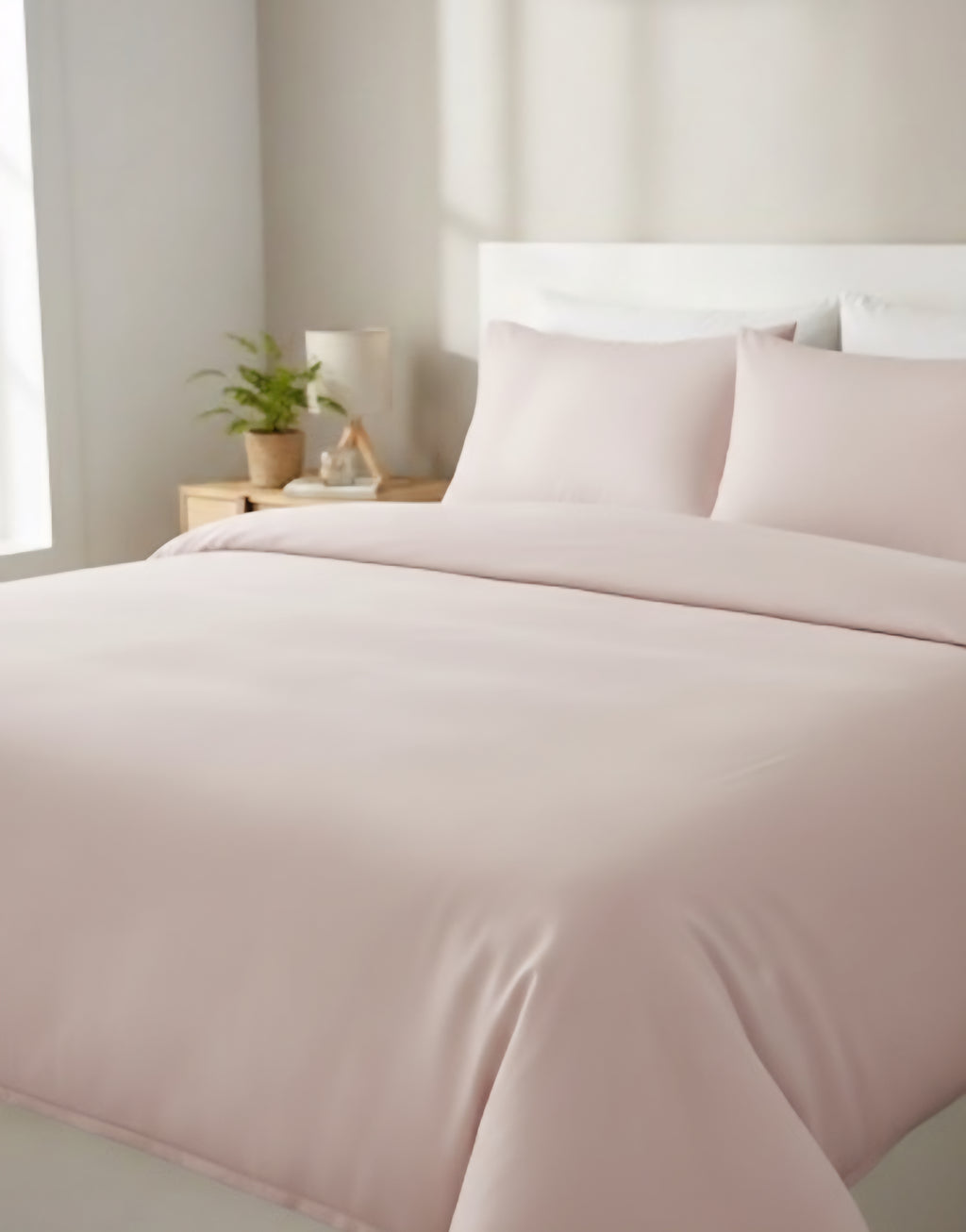 Düz Renk Tek Kişilik Lastikli Çarşaflı Nevresim Takımı