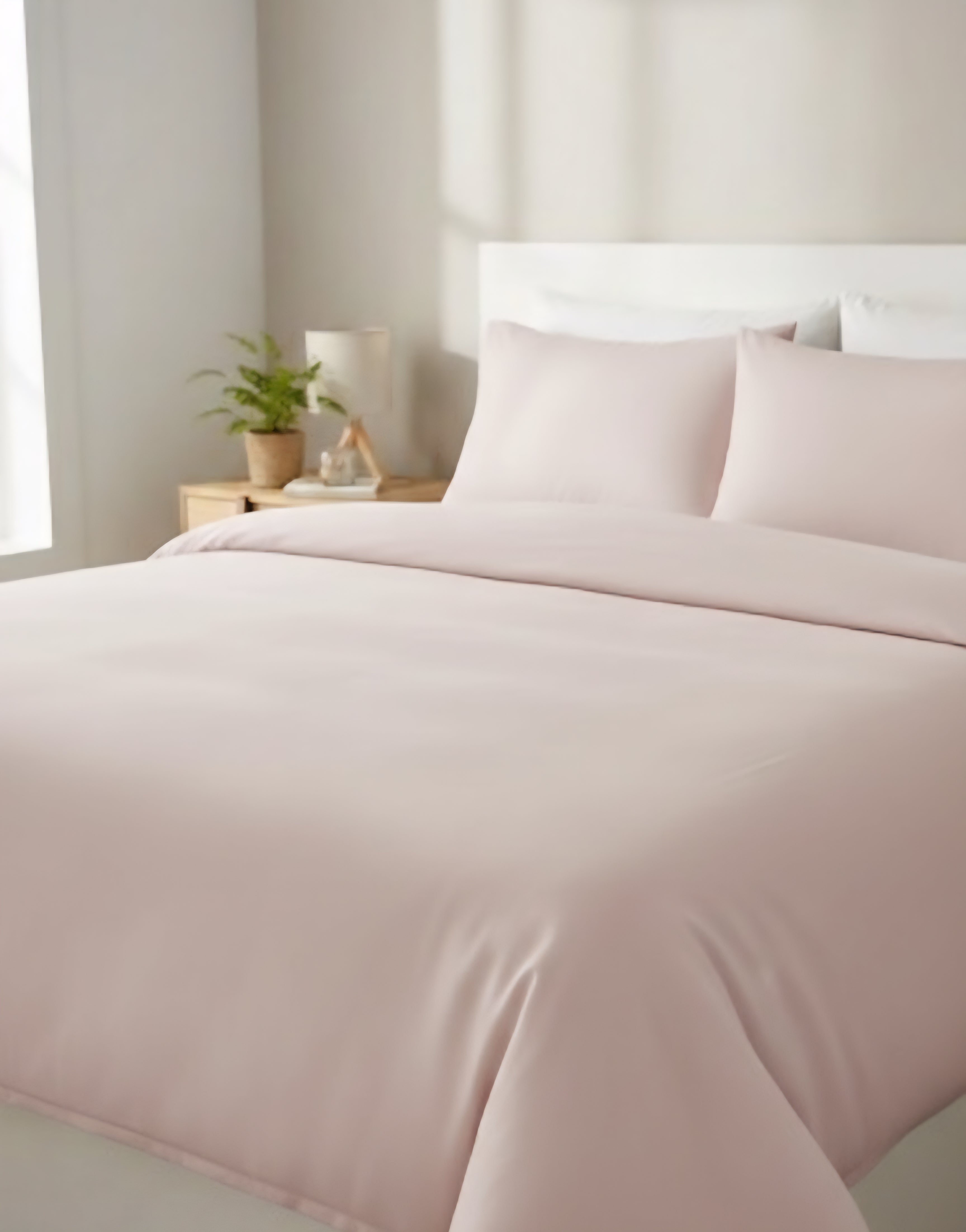 Düz Renk Tek Kişilik Lastikli Çarşaflı Nevresim Takımı