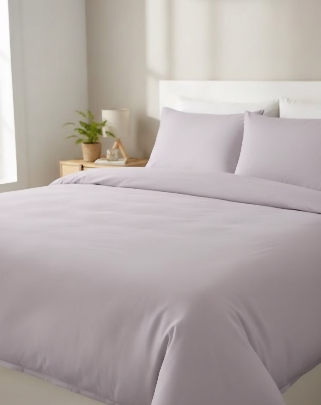 Düz Renk Tek Kişilik Lastikli Çarşaflı Nevresim Takımı