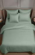 Özel Renk Yeşil Saten Tek Kişilik Lastikli Çarşaflı Nevresim Takımı –  Yumuşak Dokulu