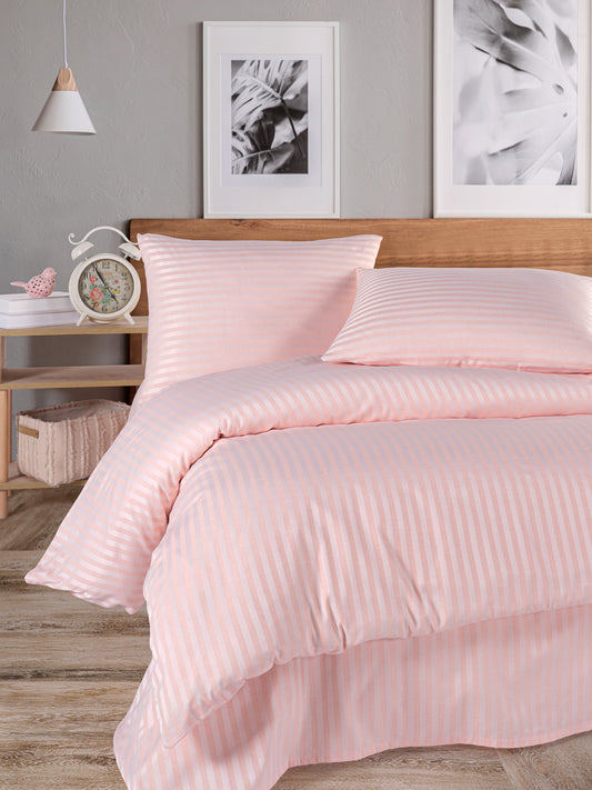 Pamuklu Saten Lastikli Çarşaflı Çift Kişilik Nevresim Takımı