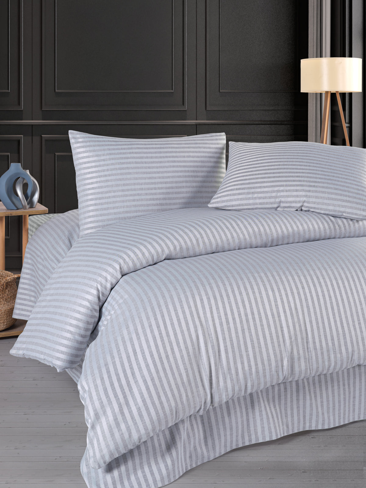 Saten Lastikli Çarşaflı Çift Kişilik Nevresim Takımı