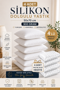 4’LÜ SİLİKON DOLGULU YASTIK + 4 ADET SATEN YASTIK KILIFI HEDİYE