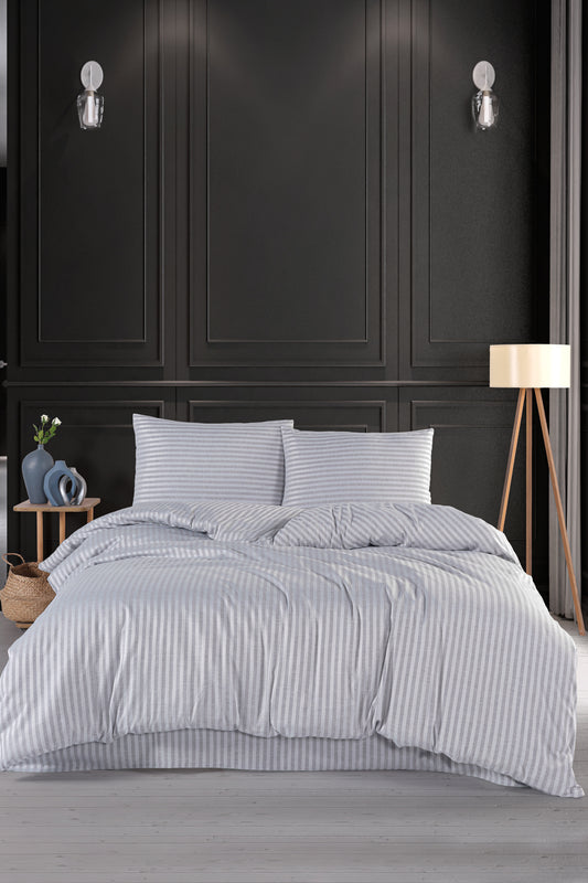 Pamuklu Saten Lastikli Çarşaflı Çift Kişilik Nevresim Takımı