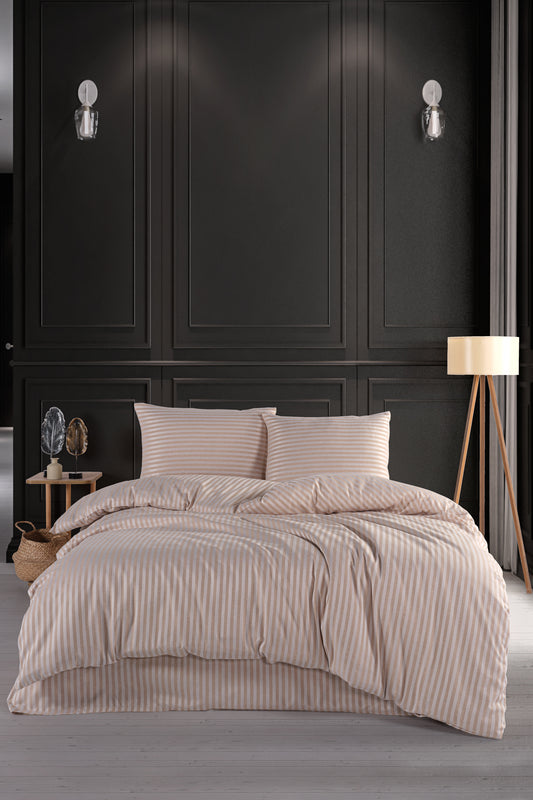 Pamuklu Saten Lastikli Çarşaflı Çift Kişilik Nevresim Takımı