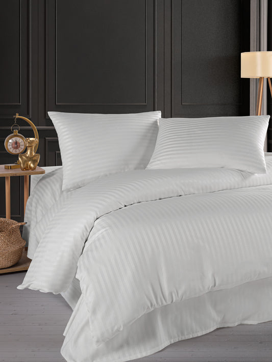 Pamuklu Saten Lastikli Çarşaflı Çift Kişilik Nevresim Takımı