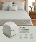 Premium Saten Pamuklu Çift Kişilik Lastikli Çarşaf + 2 Adet Yastık Kılıfı Seti Mint Yeşili