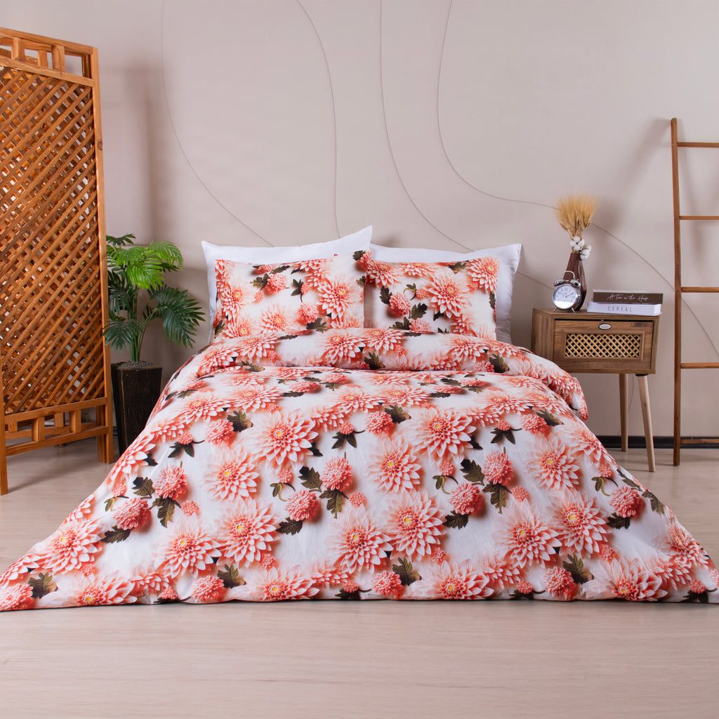 Tek Kişilik %100 Pamuklu 5 Boyutlu Nevresim Takımı Lastikli Çarşaflı