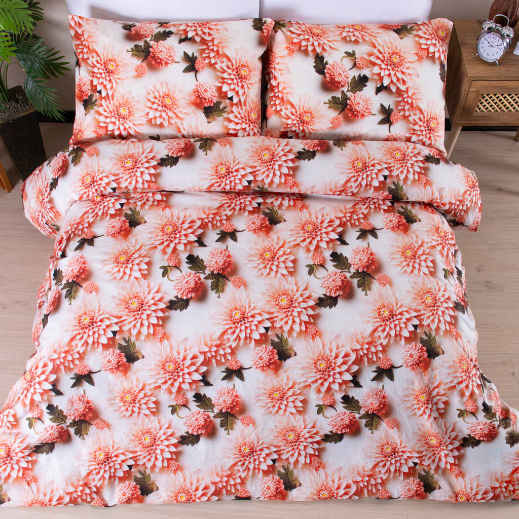 Çift Kişilik %100 Pamuklu 5 Boyutlu Nevresim Takımı Lastikli Çarşaflı