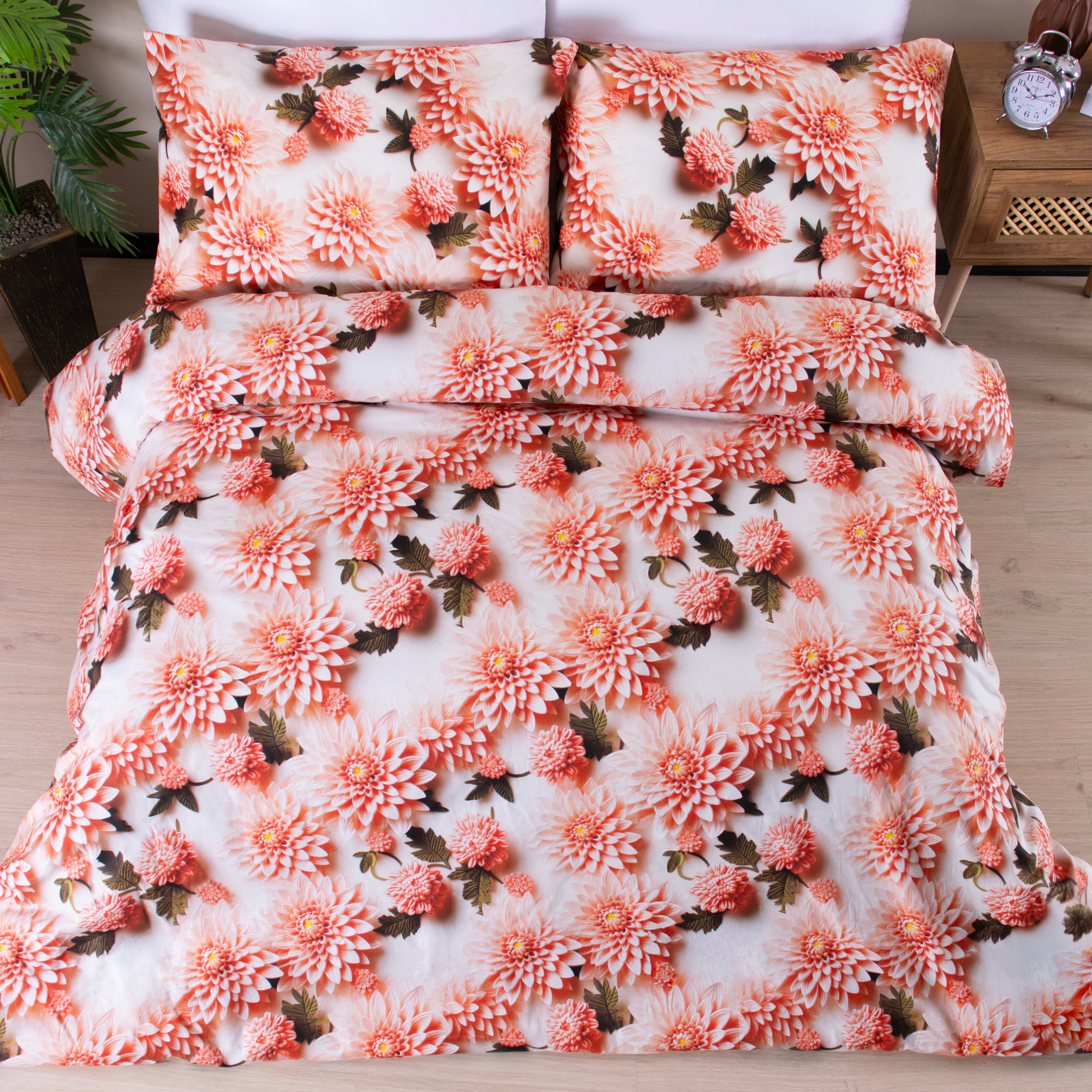 Tek Kişilik %100 Pamuklu 5 Boyutlu Nevresim Takımı Lastikli Çarşaflı