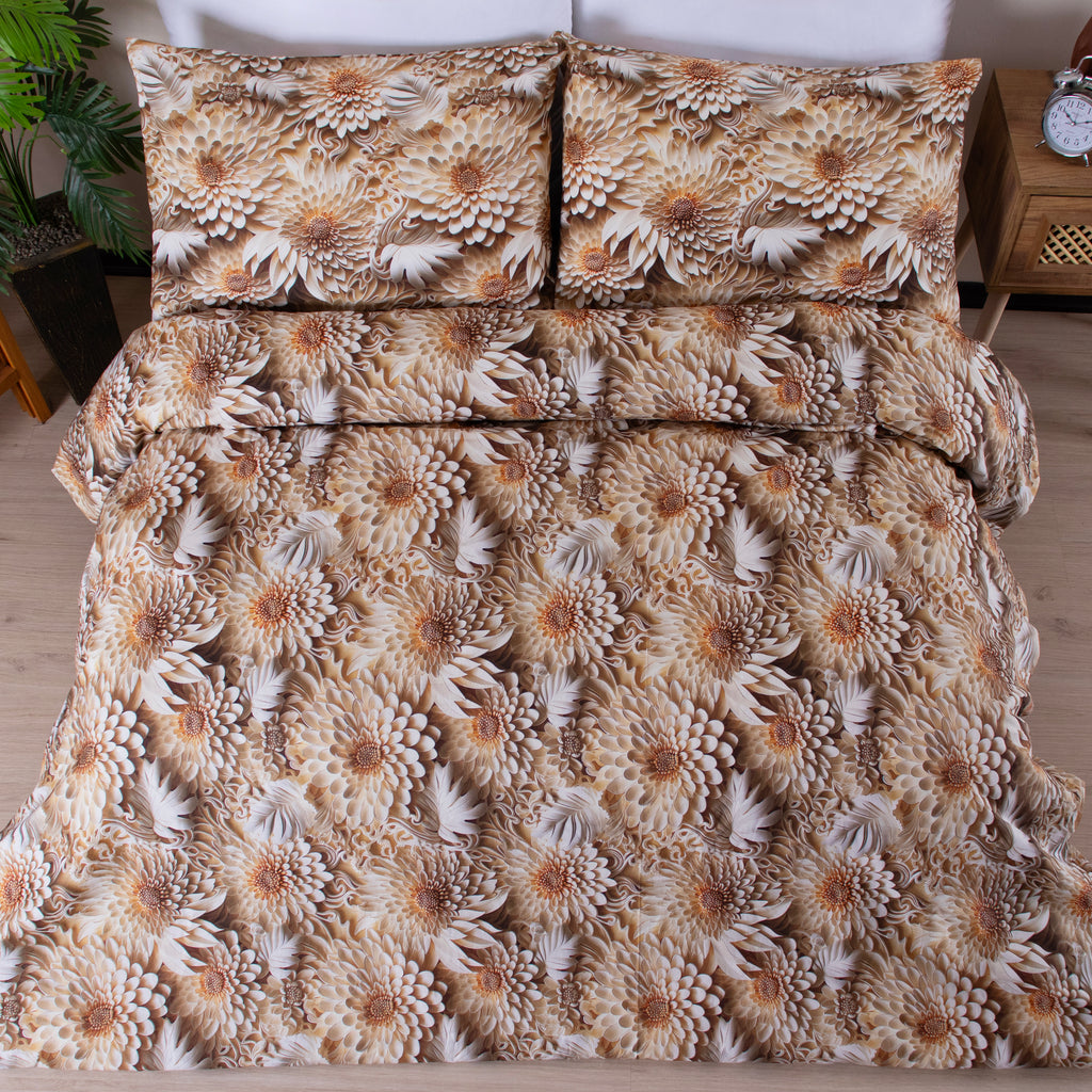 Çift Kişilik %100 Pamuklu 5 Boyutlu Nevresim Takımı Lastikli Çarşaflı