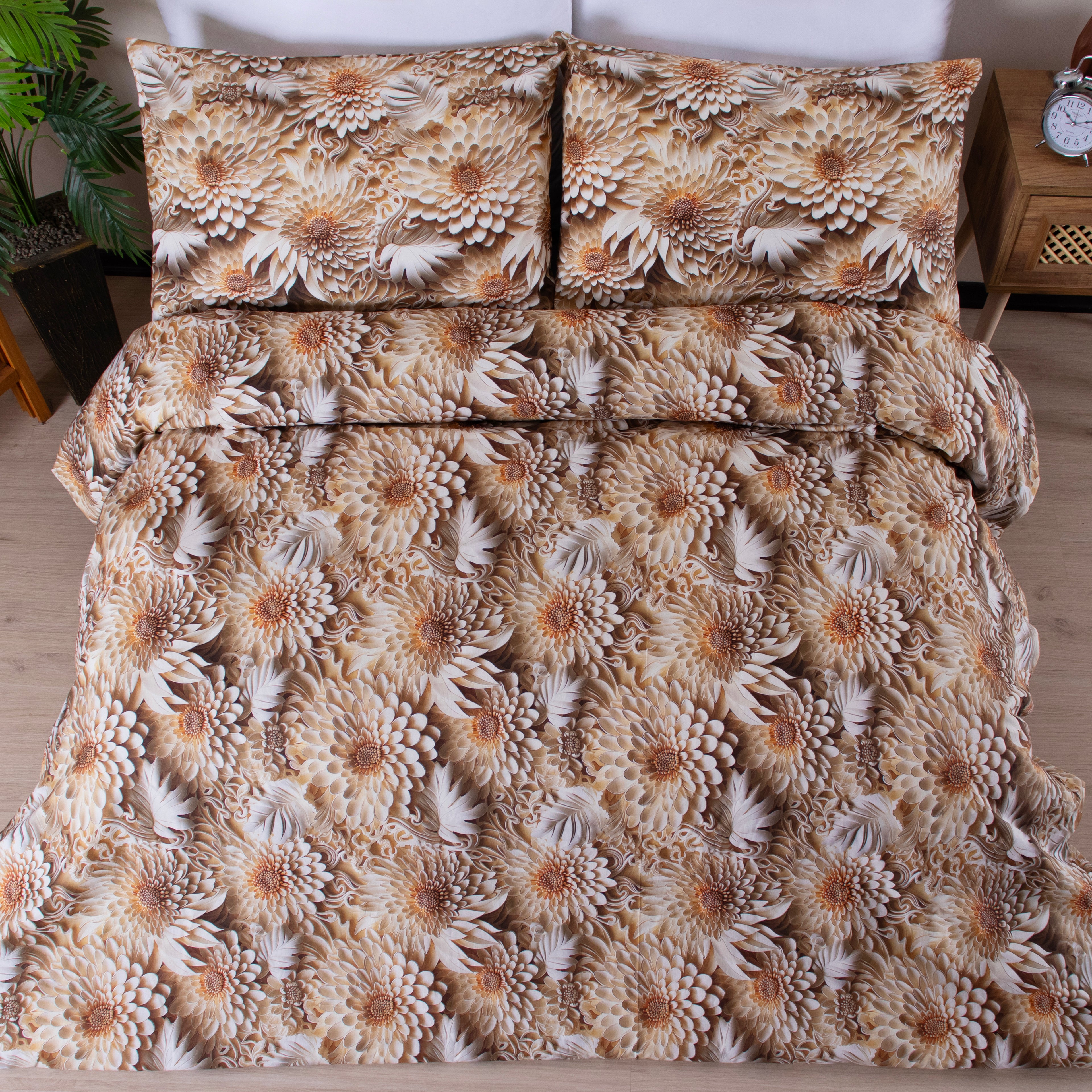 Tek Kişilik %100 Pamuklu 5 Boyutlu Nevresim Takımı Lastikli Çarşaflı