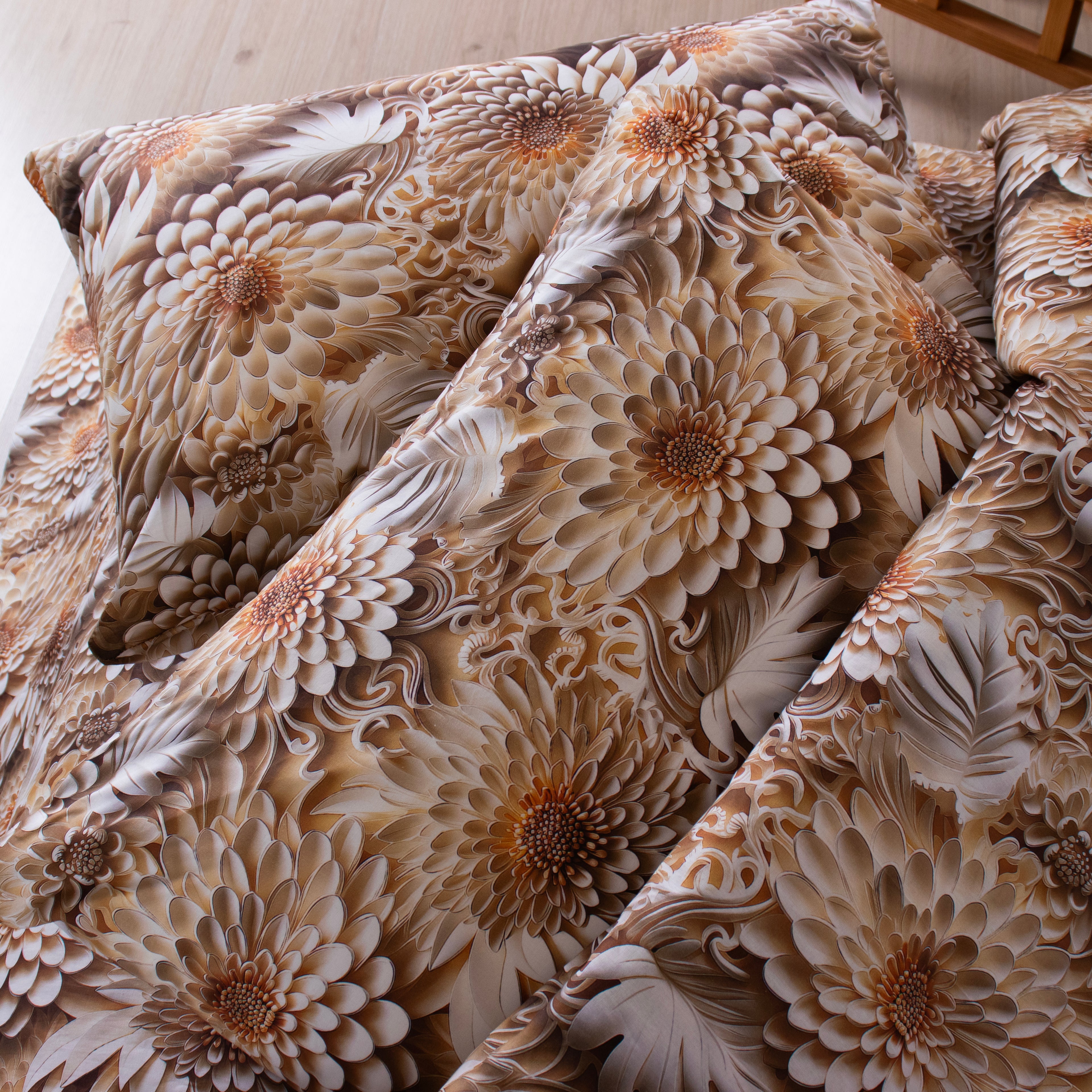 Çift Kişilik %100 Pamuklu 5 Boyutlu Nevresim Takımı Lastikli Çarşaflı