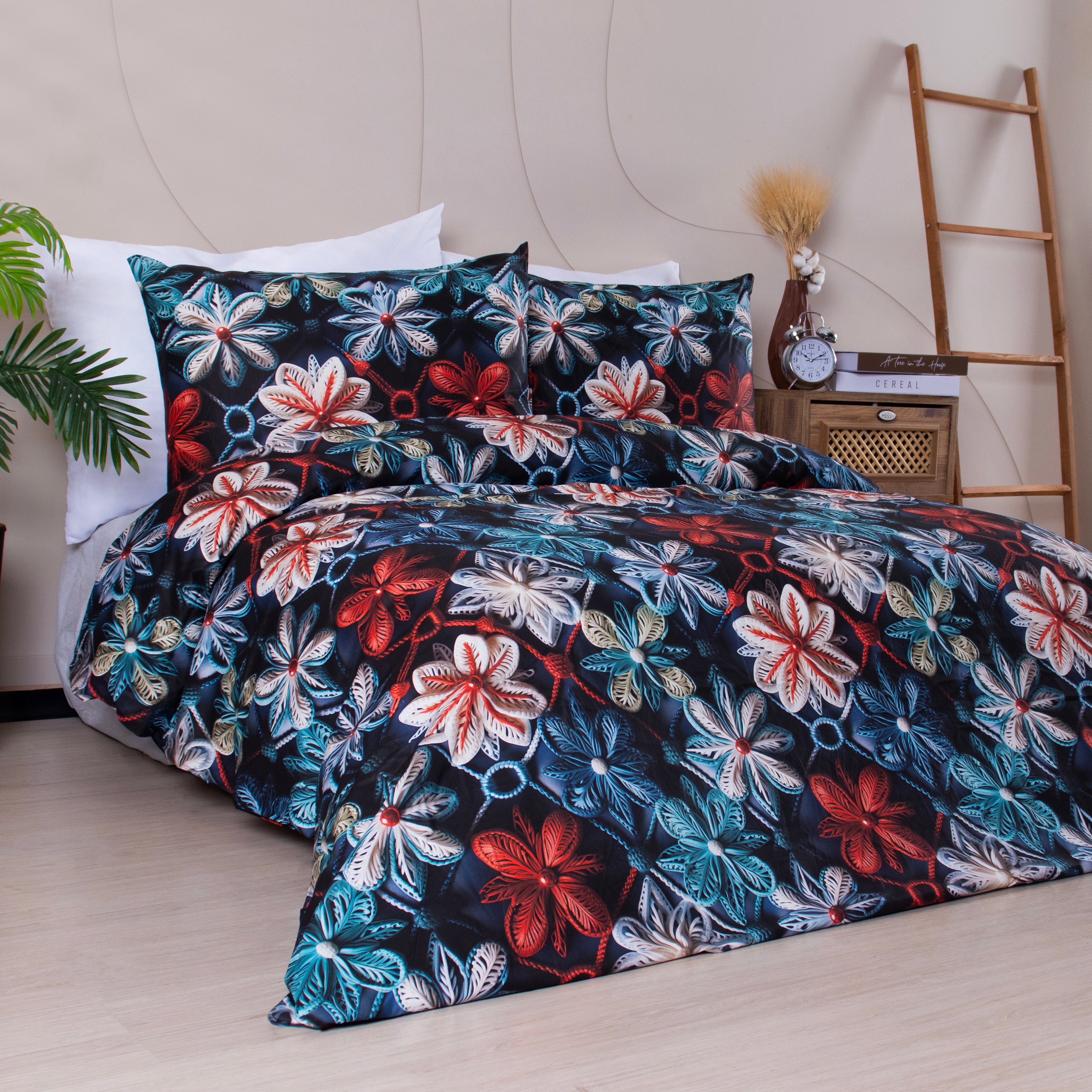 Tek Kişilik %100 Pamuklu 5 Boyutlu Nevresim Takımı Lastikli Çarşaflı