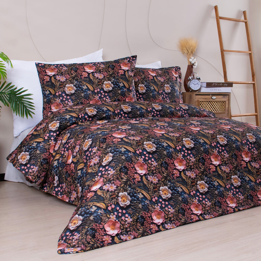 Tek Kişilik %100 Pamuklu 5 Boyutlu Nevresim Takımı Lastikli Çarşaflı