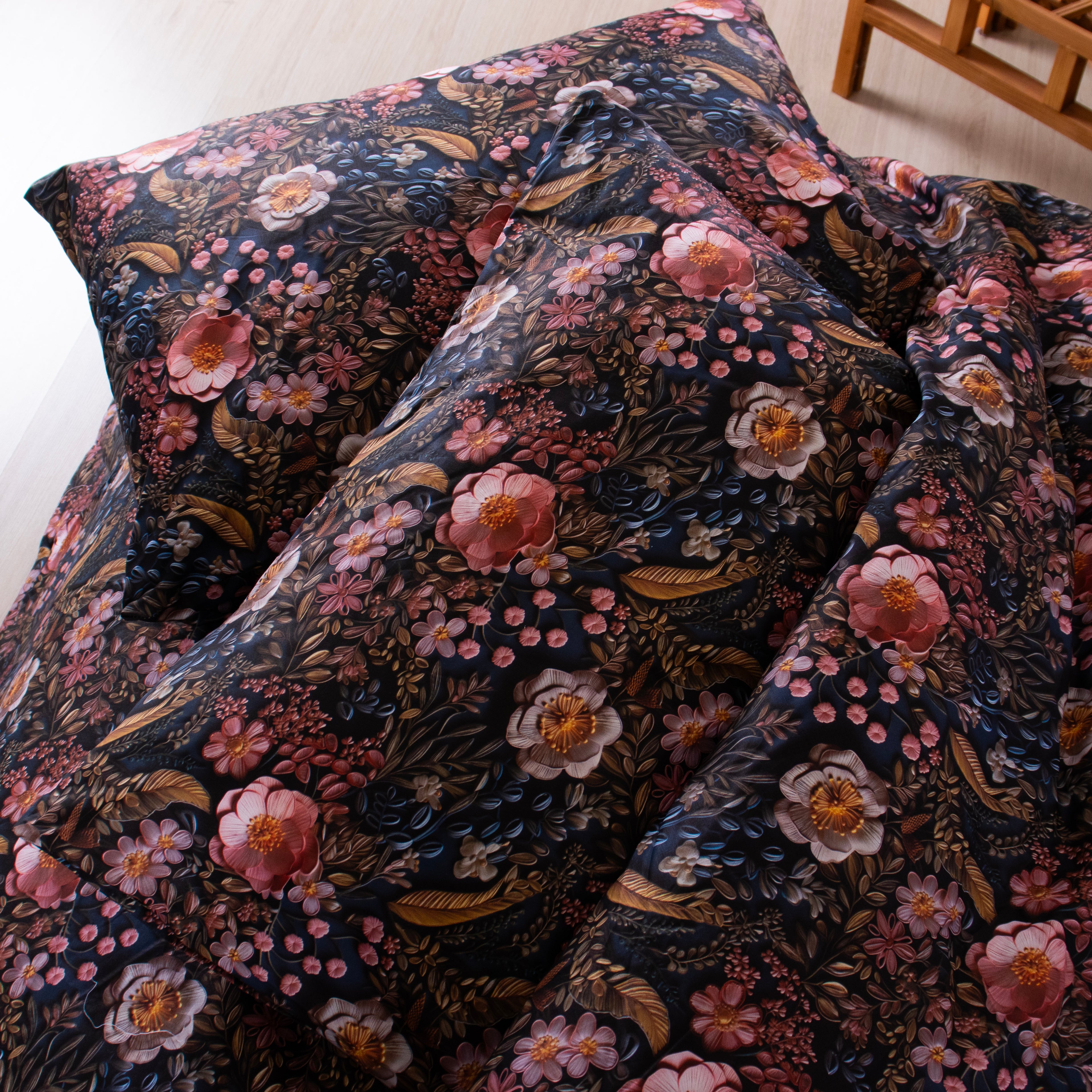 Çift Kişilik %100 Pamuklu 5 Boyutlu Nevresim Takımı Lastikli Çarşaflı