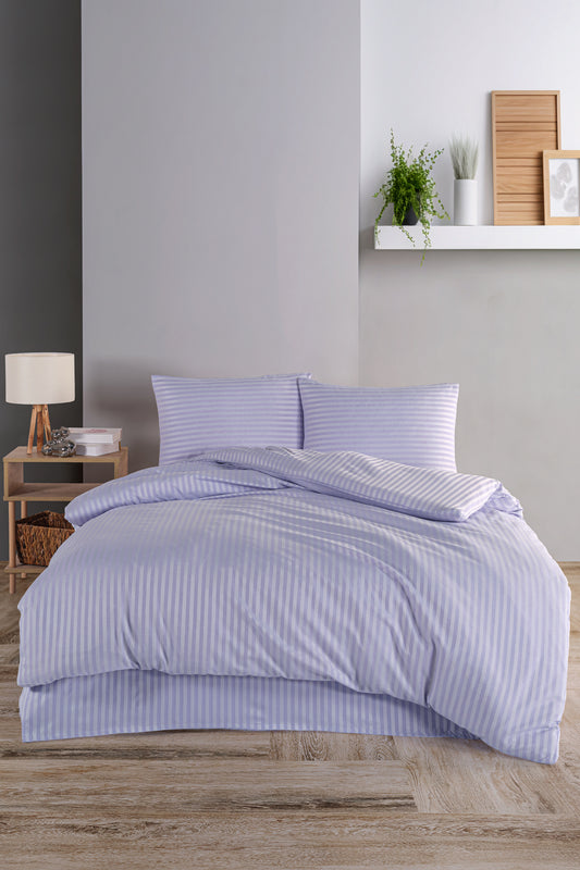 Pamuklu Saten Lastikli Çarşaflı Çift Kişilik Nevresim Takımı