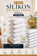 6’LI SİLİKON DOLGULU YASTIK + 6 ADET SATEN YASTIK KILIFI HEDİYE