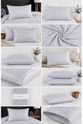 Grauer Satin-Kissenbezug, 12er-Set, 50x70 cm, mit Klappe