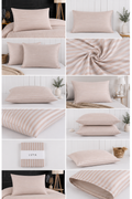 Brauner Satin-Kissenbezug, 12er-Set, 50x70 cm, mit Umschlag