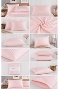 Rosa Satin-Kissenbezug 12er-Set 50x70 cm mit Klappe