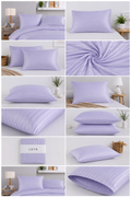 Lila Satin-Kissenbezug 12er-Set 50x70 cm mit Umschlag