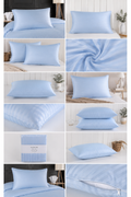 Blauer Satin-Kissenbezug 12er-Set 50x70 cm mit Lasche