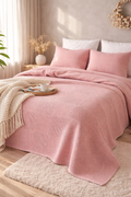 100 % Baumwoll-Tagesdecken-Set 240x260 cm – Inklusive zwei Kissenbezügen, atmungsaktiv, elegant und bequem