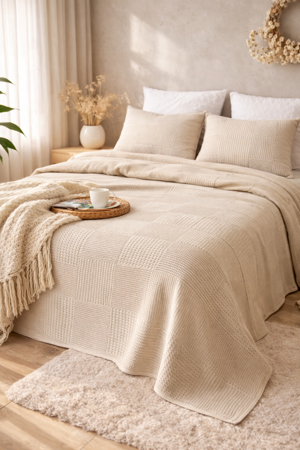 %100 Pamuk Tek Kişilik Yatak Örtüsü Takımı 180x260 cm – 1 Adet 50x70 Yastık Kılıfı Dahil