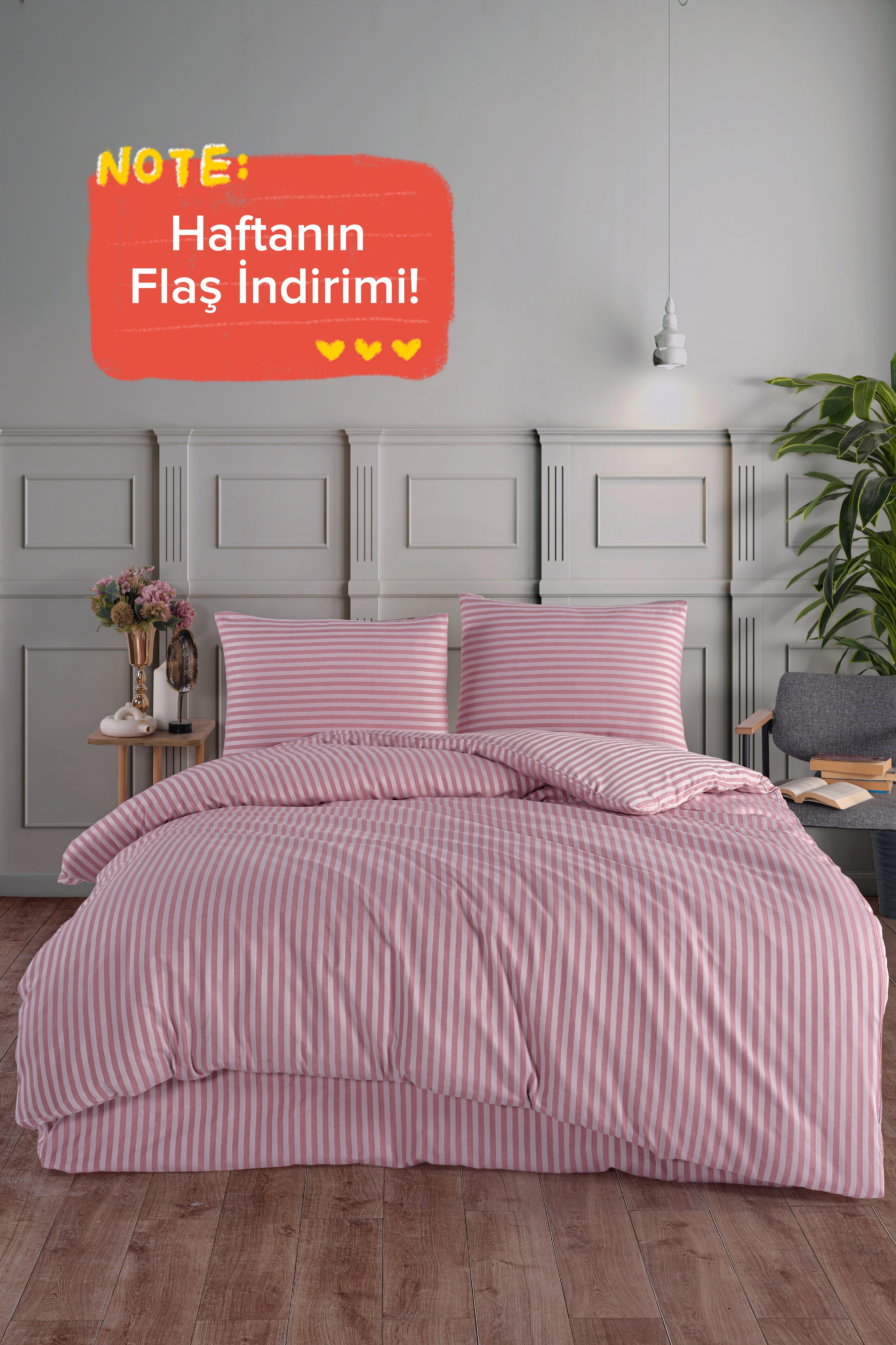 Saten Lastikli Çarşaflı Çift Kişilik Nevresim Takımı